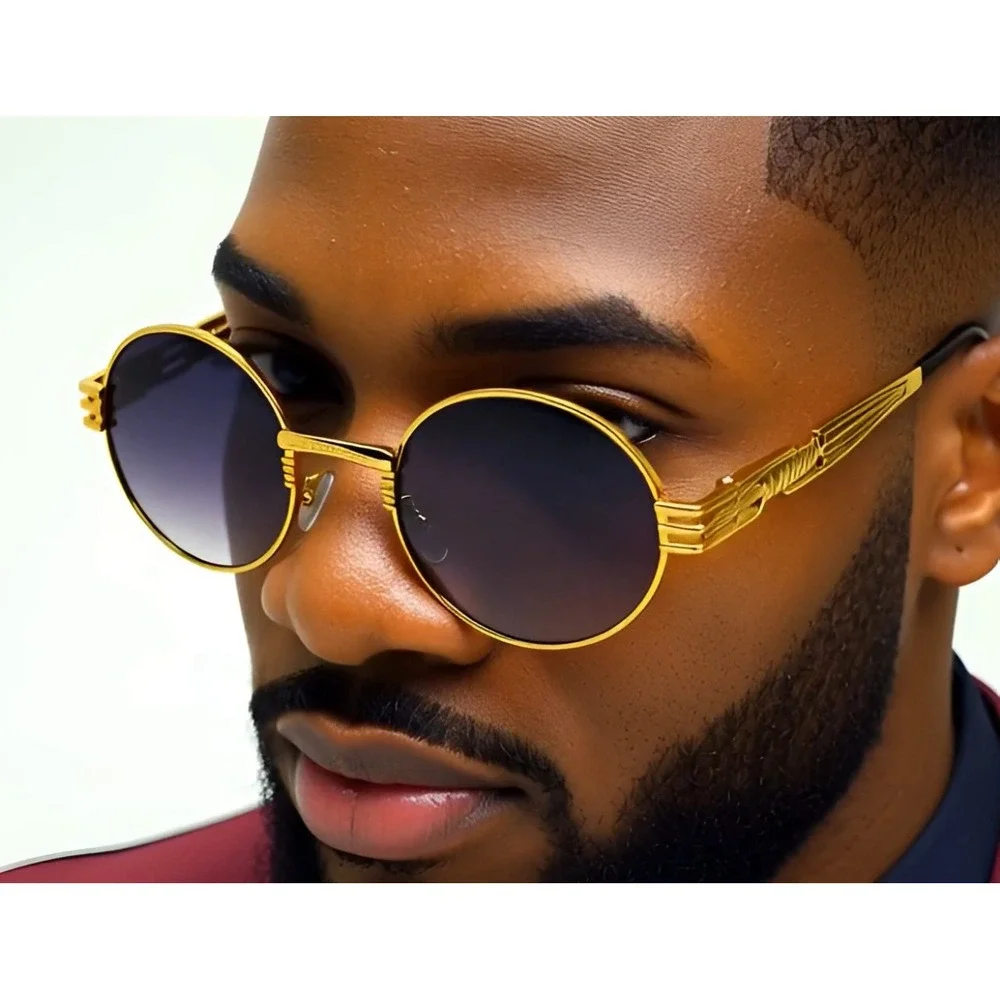 Men Sophisticated Sunglasses Retro‎ Steampunk Style Metal Frame Eyewear Lentes